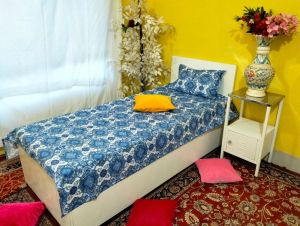Blue White Single Bed Sheet