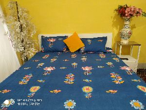 Dark Blue Double Bed Sheet