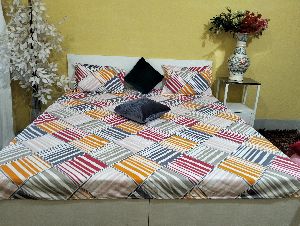 White Red Yellow Double Bed Sheet