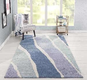 Handmade Tufted Geometric Woollen Carpet Rug for Living Room Bedroom & Hall