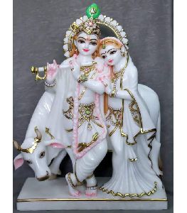 marble radha krishna statue