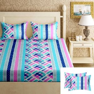 double bed multi printed bedsheet
