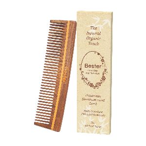 Bester Handmade Sheesham Wood Comb To Smoothen Hair (13 FC)