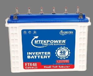 White Microtek EB1900 160Ah Tubular Inverter Battery, for Office UPS