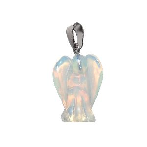 Opalite Angel Lucky Angel Pendant Crystal Stone Handcrafted Size 1 Inch approx.