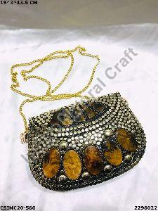 metal resin mix handbag