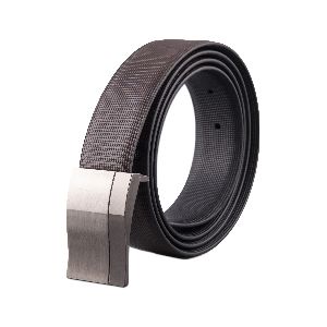 Box Print Reversible Leather Belt