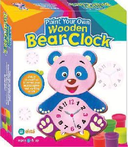 Wooden Bear Clock Toy