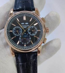 Patek Philippe Grand Complications Perpetual Calendar Rose Gold Black Dial Swiss Automatic Watch
