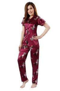 Ladies Silk Night Suit Set