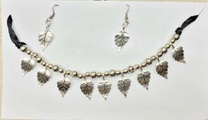 Oxidised Silver Choker Necklace Set