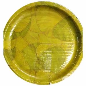 Yellow Printed Paper Plate