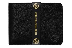 SCHARF Georgia Black Leather Men's RFID Pocket Wallet