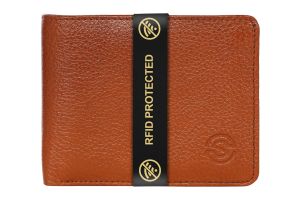 SCHARF Georgia Tan Leather RFID Pocket Men\'s Wallet, Free Size