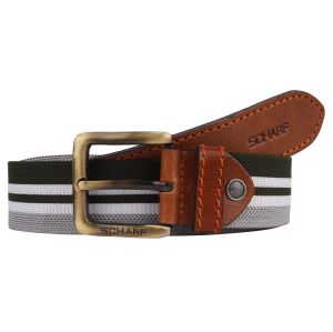 SCHARF Men's Twister Canvas Series Genuine Leather Belt BMC65