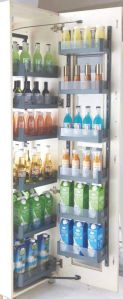 Glass Pull Out Kitchen Pantry Unit