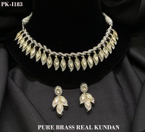T.T Plated Pure Brass Real Kundan Necklace Set