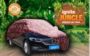 ignite jungle red print car cover