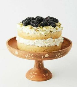 Wooden Cake Holder, Shape : Round