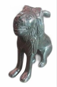 Silver Coated Lion Statue