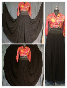 designer silk tops and kalidar skirt