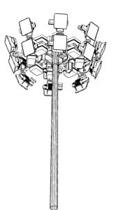 High Mast Pole - With Integrated Lighting