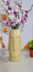 Ceramic Face Shape Brown Flower Pot