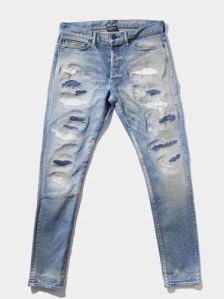 Women Regular Fit Blue Denim Ripped Jeans, Button, Ankle Length at Rs  550/piece in Mumbai
