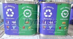 Stainless Steel Duo Wet And Dry Dustbin