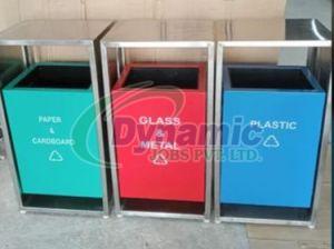 Stainless Steel Square Dustbin 3 Piece Set