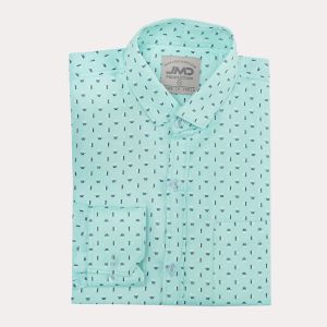 Mens Cotton Green Dot Print Shirt