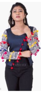 Contemporary Jacket with Multi Color Pompoms