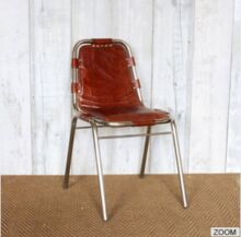 INDUSTRIAL and VINTAGE IRON LEATHER DINING ROOM CHAIR
