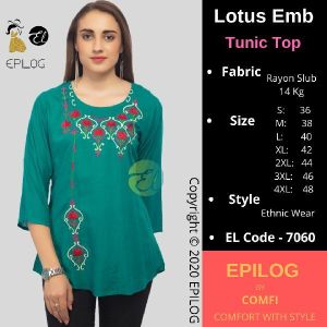 EPILOG  Women Embroidered Straight Tunic Top
