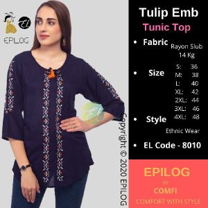 EPILOG  Women Embroidered Straight Tunic Top
