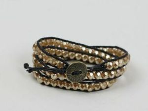 Gold Beaded Wrap Bracelet