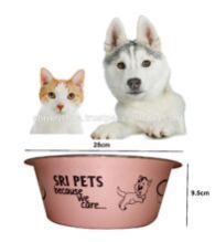 Stainless Steel Non Skid Pet Dog  Cat Bowl Dish