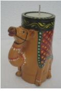 wooden tea light camel candle for home decor