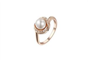 CZ Studded Pearl Ring