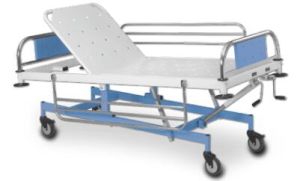 BED WITH SWING TYPE SIDE RAILINGS & CASTORS