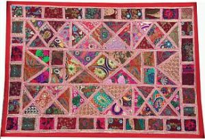Embroidered Patchwork Bohemian Tapestry-Boho Wall Hanging