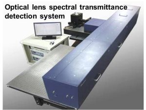 Optical lens spectral transmittance detection system