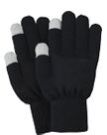 Black Partial-Finger Knit Touchscreen Gloves