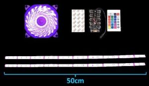 120mm Quiet Cooling Fan With Colored LED Lights