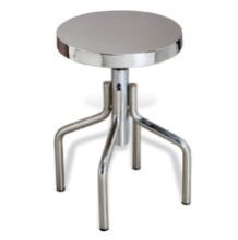 Polished shining steel height adjustable stool