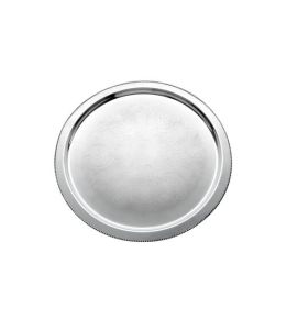 Skyra Bead Etched Mirror Steel 17in Round Tray