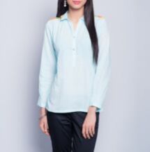 Chambray Phulkari Embroidery Top