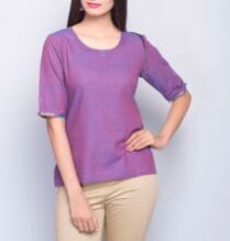 Cotton Dobby Zari Border Top