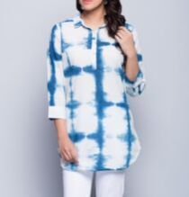 Girls Cotton Mull Shibori Shirt