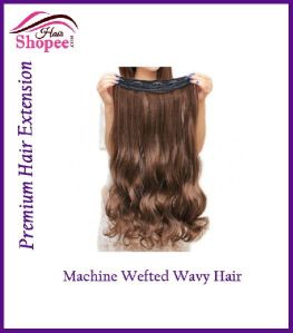 Machine Wefted Wavy Hairs - HairShopee Remy Indian Human Hairs